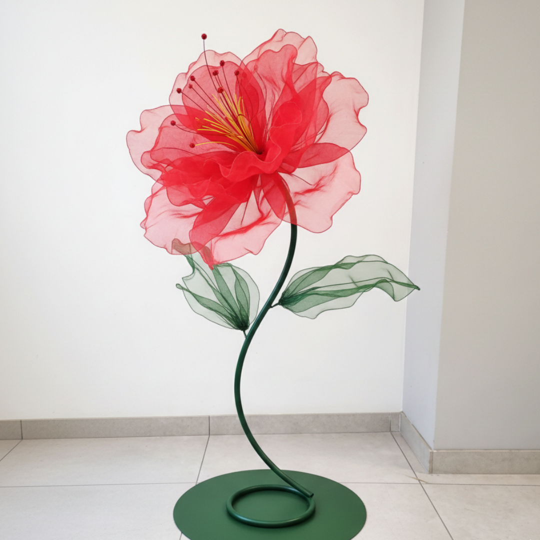 Flor gigante con tallo de piso