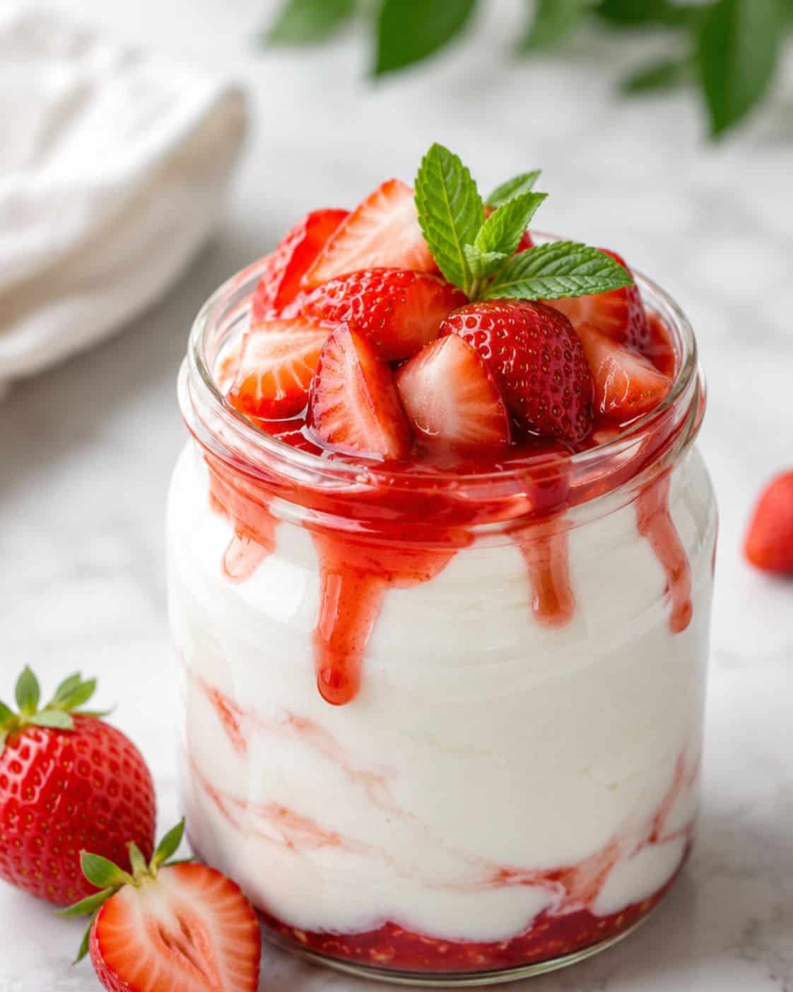 Yogur griego con frutos rojos