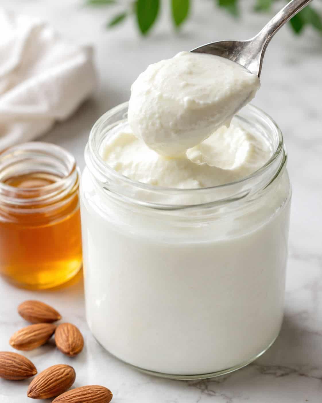 Yogur natural cremoso hecho en casa